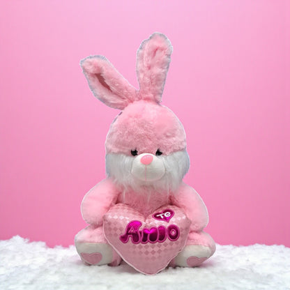 Easter Plush Bunny 54cm Pink & White | Soft Stuffed Rabbit with Colorful Bow | Cute Decorative & Huggable Toy Gift - Damoo