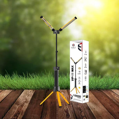 Toby’s VIP 11 Max Camping Light | 10000 Lumens Ultra-Bright LED with 5000mAh Rechargeable Battery & Adjustable Tripod | Outdoor Party, BBQ & Desert Lighting - Damoo