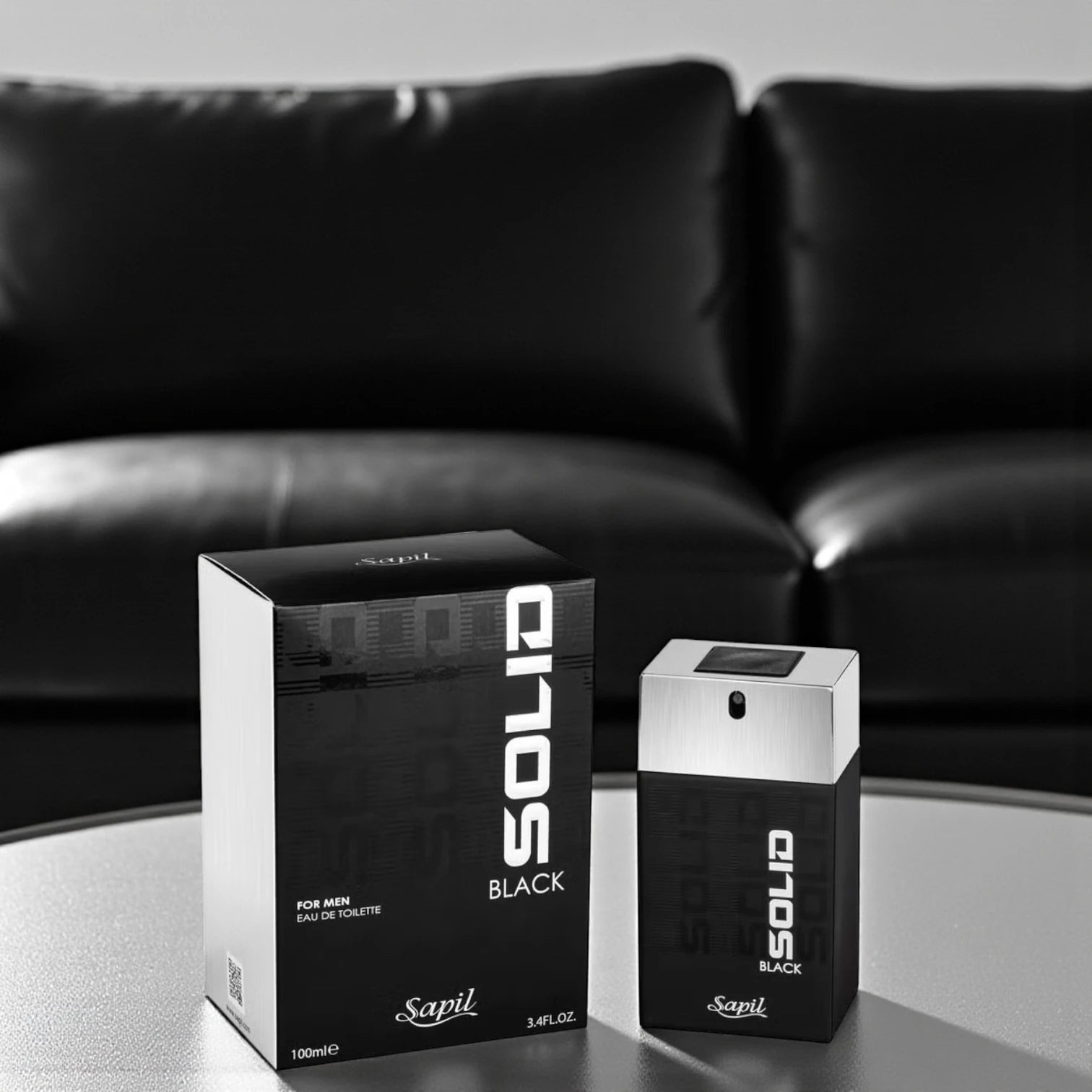 Sapil Solid Black Eau De Toilette for Men – Bold, Masculine Fragrance – Long-Lasting Scent – 100ml (3.4 FL.OZ) - Damoo