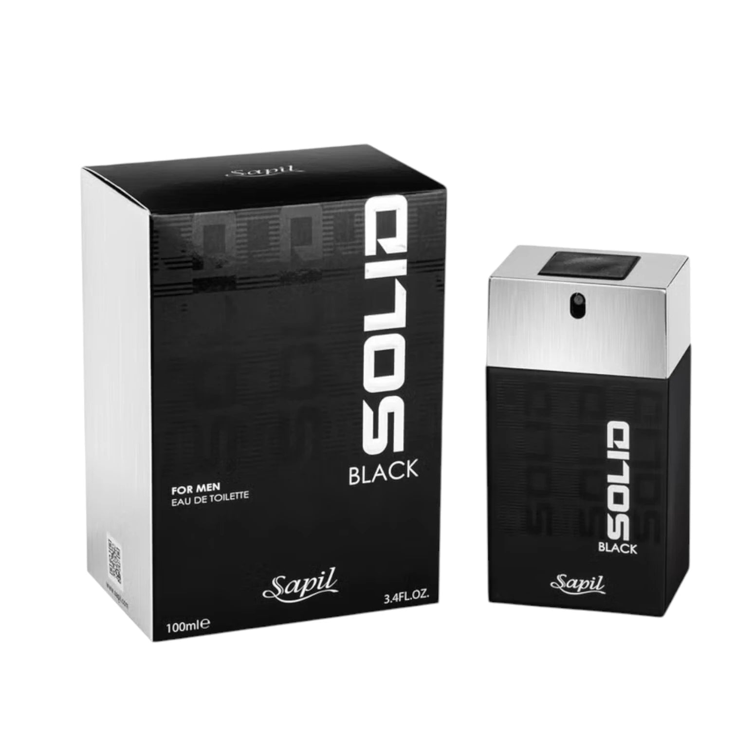Sapil Solid Black Eau De Toilette for Men – Bold, Masculine Fragrance – Long-Lasting Scent – 100ml (3.4 FL.OZ) - Damoo