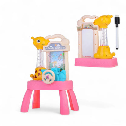 Puzzle Catch Game Machine for Kids | Interactive Ball Catching Toy with Lights, Music & Steering Wheel | Educational Play & Learn Activity for Children 3+ - Damoo