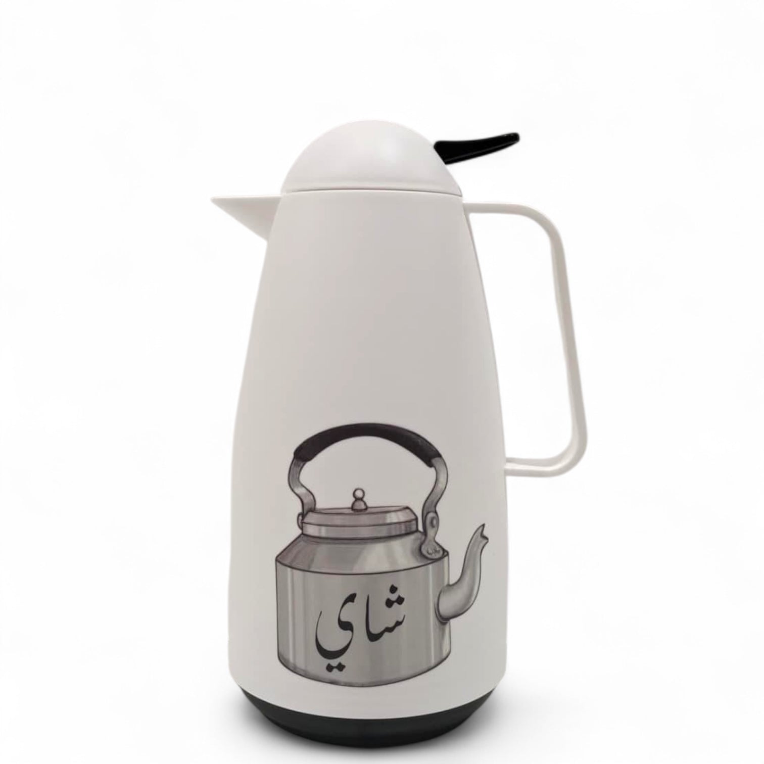 Crystal House White Thermos Flask  – Vintage Kettle Design | Double Wall Insulated Tea & Coffee Pot for Hot & Cold Drinks - Damoo