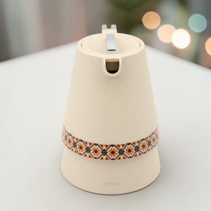 Vacuum Insulated Thermal Coffee & Tea Flask with Arabic Pattern Design, Stainless Steel Inner Thermos Jug, Hot & Cold Beverage Server, Available in Different Colors (23H x 20L × 16W CM) - Damoo