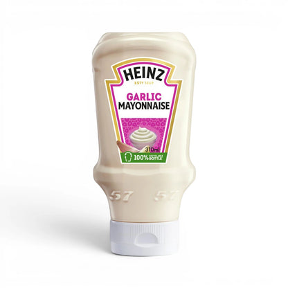 Heinz Garlic Mayonnaise Squeezy Bottle 310ml, Creamy Garlic Mayo Sauce, Smooth Sandwich Spread, Dip for Fries Burgers Wraps & Salads - Damoo