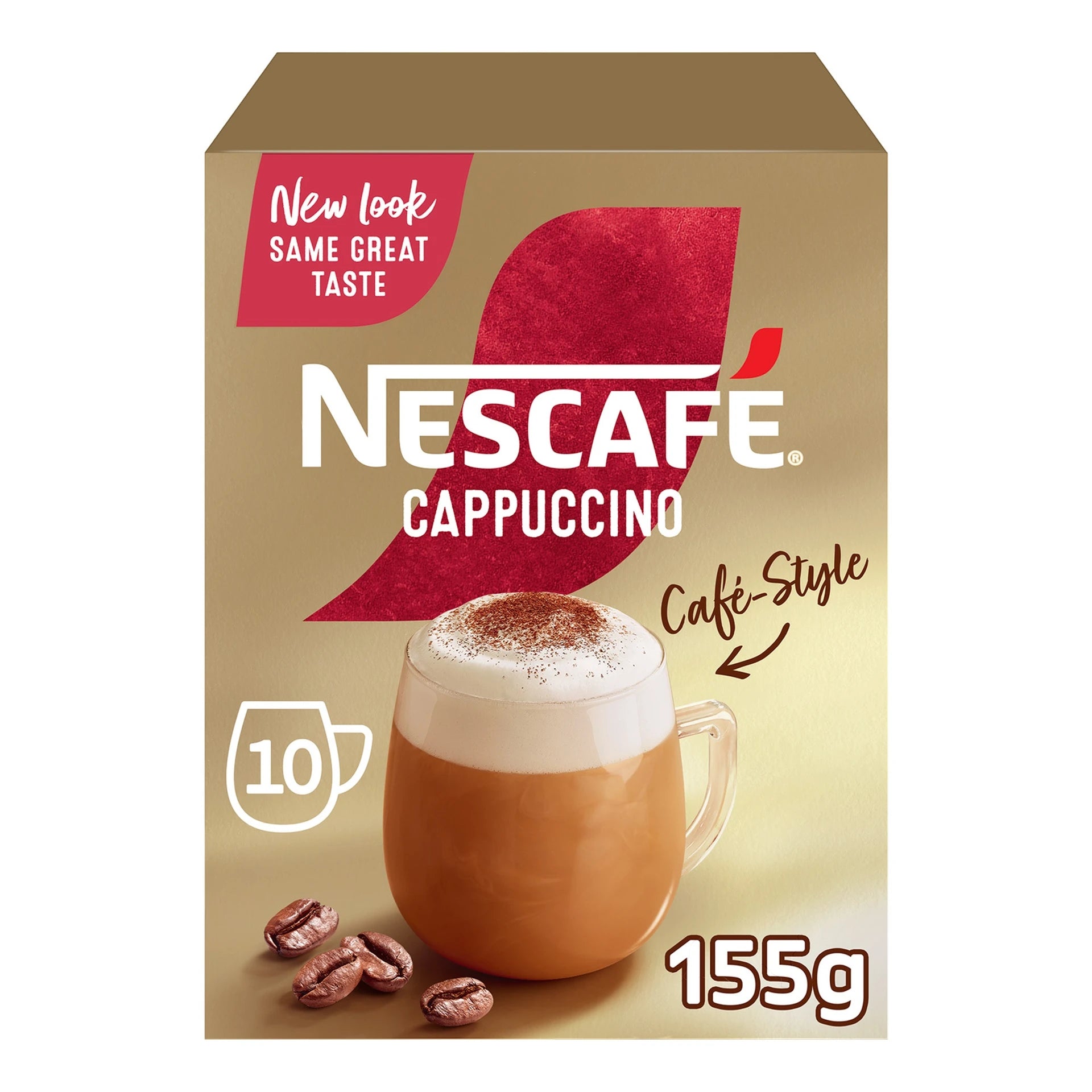 Nescafé Cappuccino Instant Coffee Mix – 10 Sachets (15.5g Each) | Creamy Café-Style Frothy Coffee | Premium Instant Cappuccino - Damoo