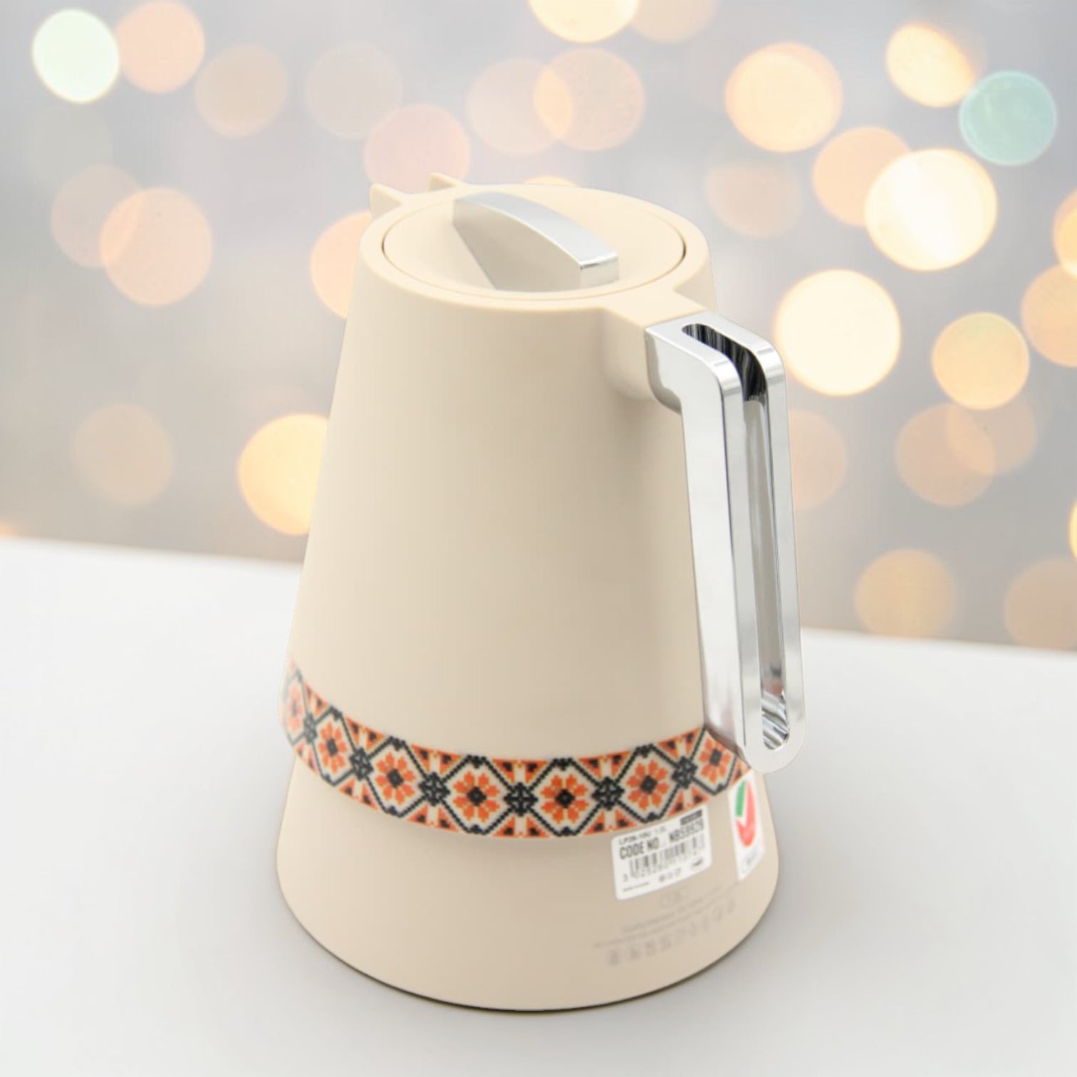 Vacuum Insulated Thermal Coffee & Tea Flask with Arabic Pattern Design, Stainless Steel Inner Thermos Jug, Hot & Cold Beverage Server, Available in Different Colors (23H x 20L × 16W CM) - Damoo
