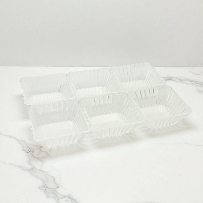 6-Section Clear Snack Serving Tray with Lid – Multipurpose Organizer for Dried Fruits, Nuts, Candy, Jewelry & More - Damoo