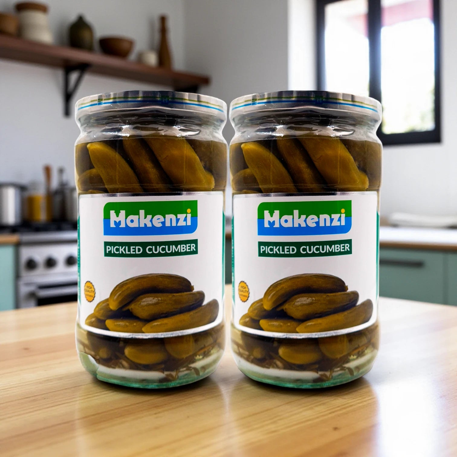 Makenzi Pickled Cucumbers, Crunchy Brined Baby Cucumbers, Authentic Iranian Sterilized Pickles for Snacking & Cooking – 2 x 680g Jars, SuperSpecial Quality - Damoo