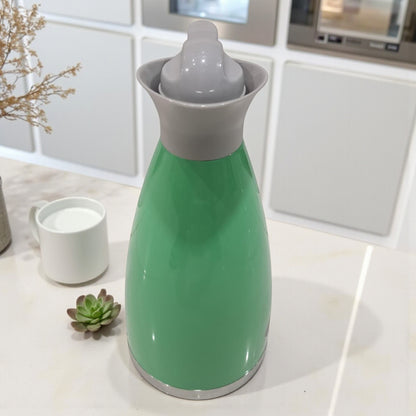 HTH Stainless Steel Vacuum Flask 2.0L (Model ECU-1) – Double Wall Insulated Thermos for Hot & Cold Beverages | Premium Press-Pour Design - Damoo