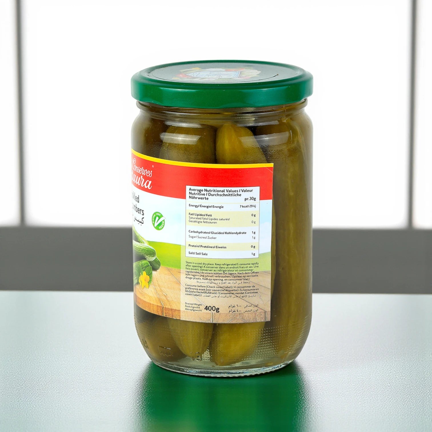 Chtaura Pickled Cucumbers, Authentic Lebanese Brined Baby Cucumbers, Crunchy Vegan & Gluten-Free Pickle for Salads, Sandwiches & Side Dishes – 600g Glass Jar - Damoo
