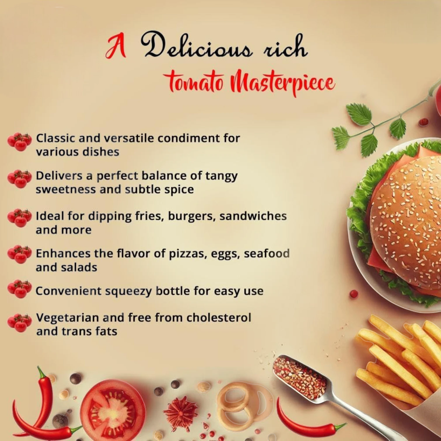 Excellence Ethnic Tomato & Hot Tomato Ketchup Combo Pack – 2 x 555g Squeezy Bottles | Rich, Spicy, & Sweet Flavors | No Trans Fat or Cholesterol | Ideal for Dips, Marinades & Condiments - Damoo