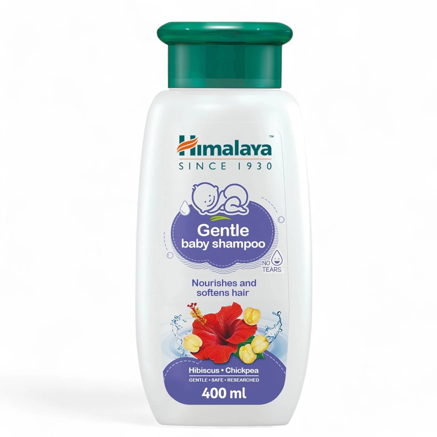 Himalaya No Tears Gentle Baby Shampoo 400ml – With Hibiscus & Chickpeas | 94.4% Natural Origin | Tear-Free & pH Balanced for Newborns | Alcohol & Sulphate Free - Damoo