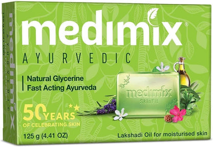 medimix Bathing Bar Soap 5 x 125 g – Natural Glycerine with Lakshadi Oil | Ayurvedic Value Pack