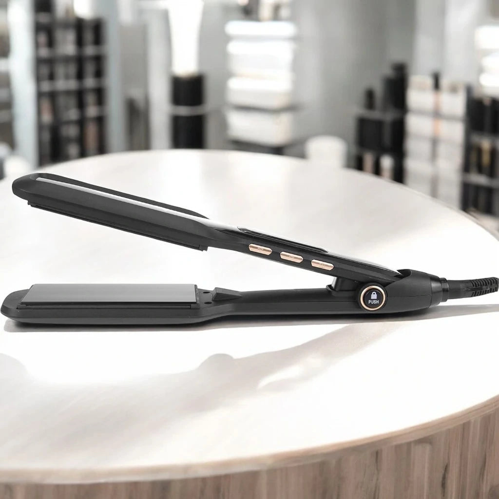 Sonashi Hair Straightener with Ceramic Coated Plates – Digital Blue LED Display, Adjustable Temperature up to 230°C, PTC Heating, Auto Shut-Off, 360° Swivel Cord – Sleek Black Design, 55W - SHS-2081 - Damoo