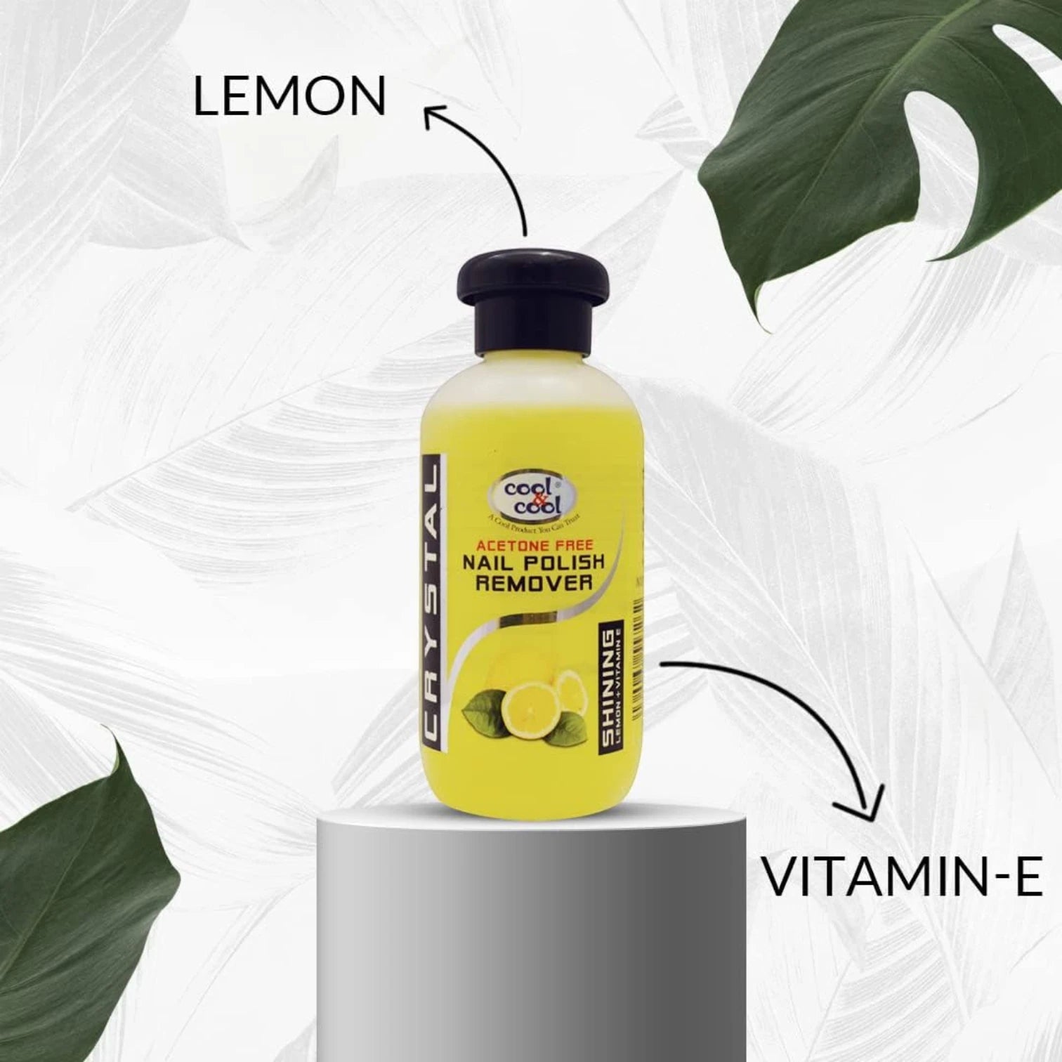 Cool & Cool Lemon Nail Polish Remover with Vitamin E – Fast Acting, Non-Acetone Formula for Natural & Acrylic Nails – 100ml - Damoo