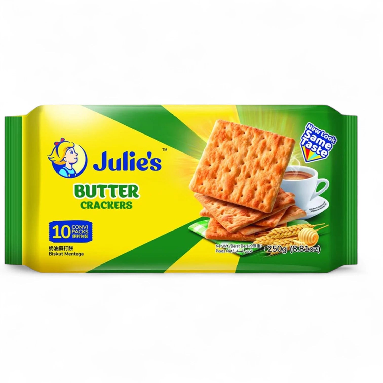Julie's Butter Crackers Biscuits – GMO-Free, Fat-Free, 250g – Crispy, Golden & Flavorful Snacks for Anytime - Damoo