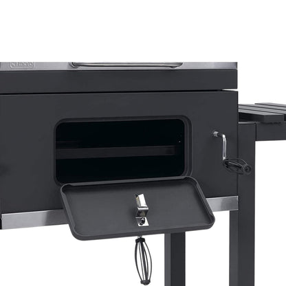 Trolley Charcoal Barbecue Grill with Wheels – Heavy-Duty Portable Charcoal BBQ Smoker for Outdoor Cooking, Camping, Backyard, Garden & Tailgating – Adjustable Steel Cooking Stove for Steak, Chicken, Burgers - Damoo