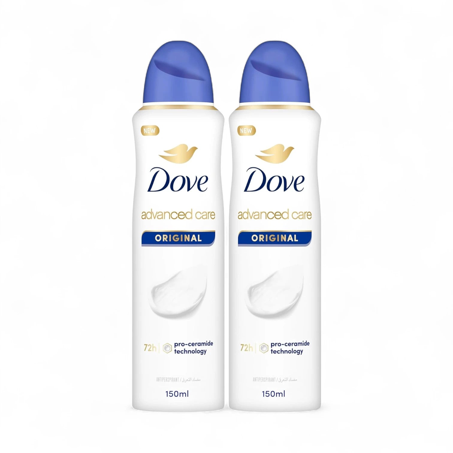 Dove Advanced Care Antiperspirant Deodorant Spray – Original Scent, 72H Sweat & Odor Protection, Pro-Ceramide Technology, Moisturizing & Gentle on Skin, 150ml (Pack of 2) - Damoo