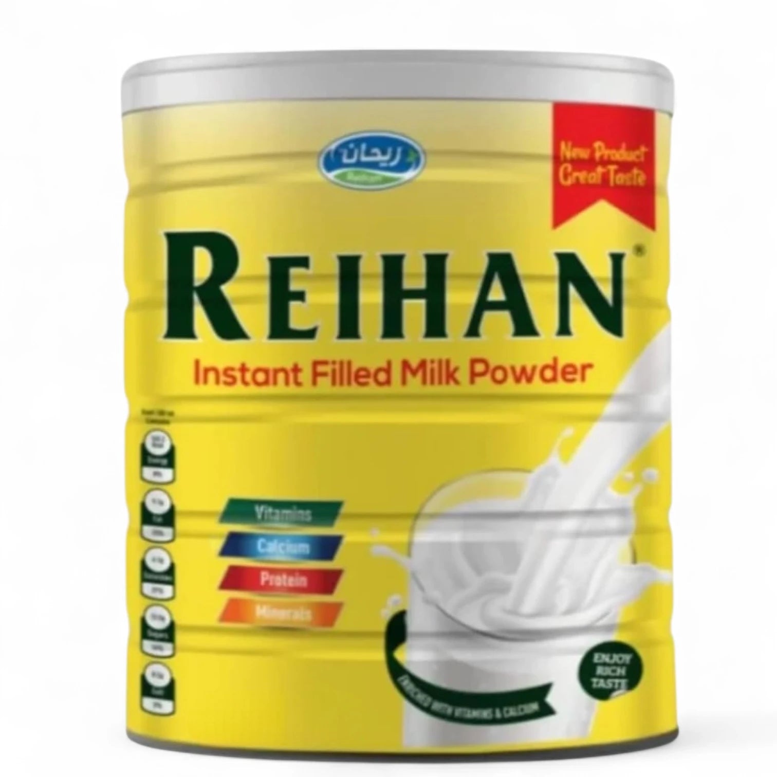 Reihan Instant Filled Milk Powder 2.5kg | Made in New Zealand | Rich & Creamy Taste | High in Calcium & Nutrients | Perfect for Tea, Coffee, Baking & Daily Nutrition | Family-Friendly Long-Lasting Tin - Damoo