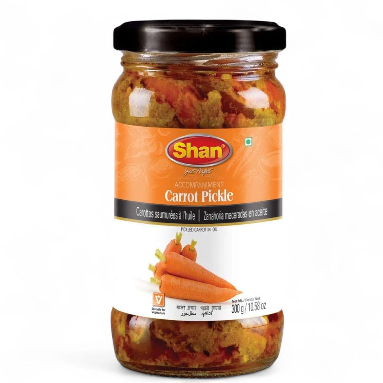 Shan Carrot Pickle 300g – Authentic Spicy Carrot & Mango Achar in Sunflower Oil | Bold Indian-Style Pickle with Mixed Spices | Halal Certified, Vegetarian-Friendly, No Artificial Flavors | Jar Packed for Freshness - Damoo