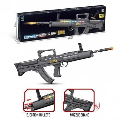 AK-85 Laser Light Toy Gun with LED Flash & Sound Effects, Battery Operated Automatic Rifle Pretend Play Toy for Kids 3+ Years - Damoo