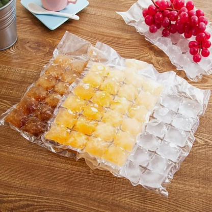 Sunny Self-Seal Ice Cube Bags for Freezing & Storage – 240 Ice Cubes Capacity, 20 × 31 cm (4 Packs × 10 Pieces) - Damoo