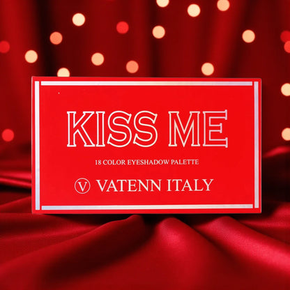 Vatenn Italy 18 Color Eyeshadow Palette KISS ME SN-1414 | Nude Matte & Shimmer Shades | Intense Pigmentation | Long-Lasting Blendable Eye Makeup 30g - Damoo