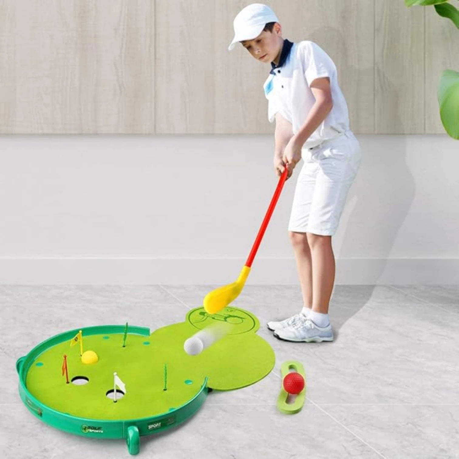 Kids Golf Course Toy Set with Light & Music – Battery Operated Indoor & Outdoor Golf Game with Clubs, Balls, Mat, and Accessories | Educational Sports Toy for Toddlers 3+