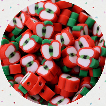 Italo Apple Shape Beads for DIY Jewellery & Craft Making – Decorative Polymer Beads for Bracelets, Necklaces & Kids Crafts (50 PCS) - Damoo