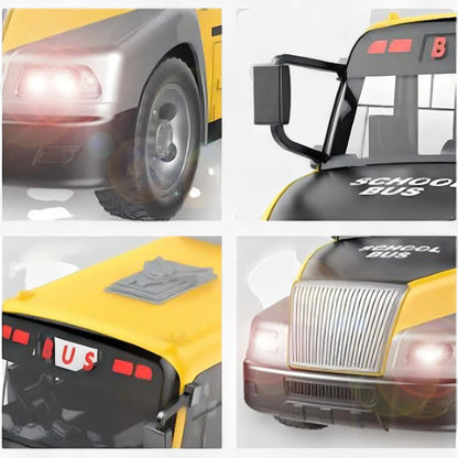 Remote Control School Bus – RC Yellow Bus Toy with LED Lights, Rubber Wheels & Full Function Remote | Kids Simulation City Bus