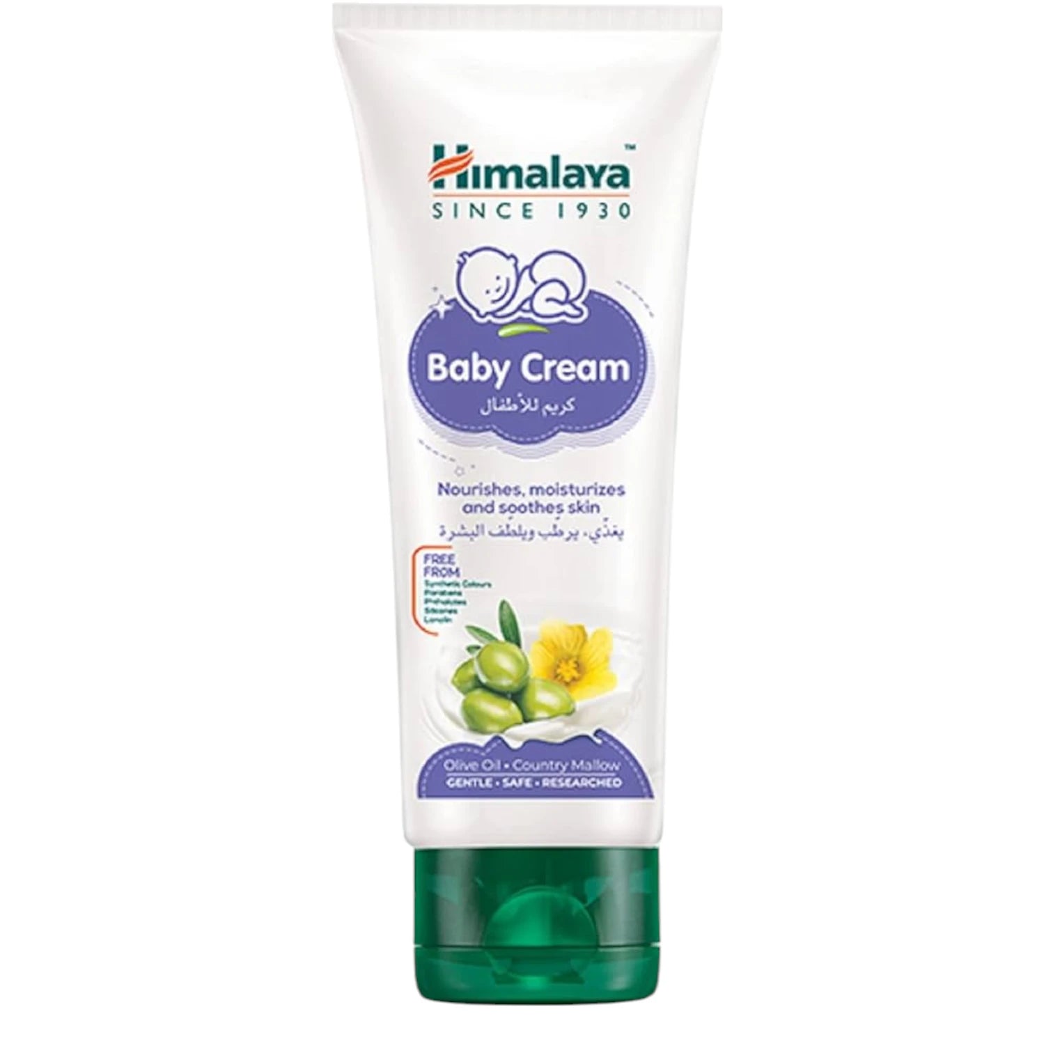 Himalaya Baby Cream 100ml – Daily Moisturizer with Olive Oil & Country Mallow | Paraben-Free, Lightweight & Safe for Newborns - Damoo