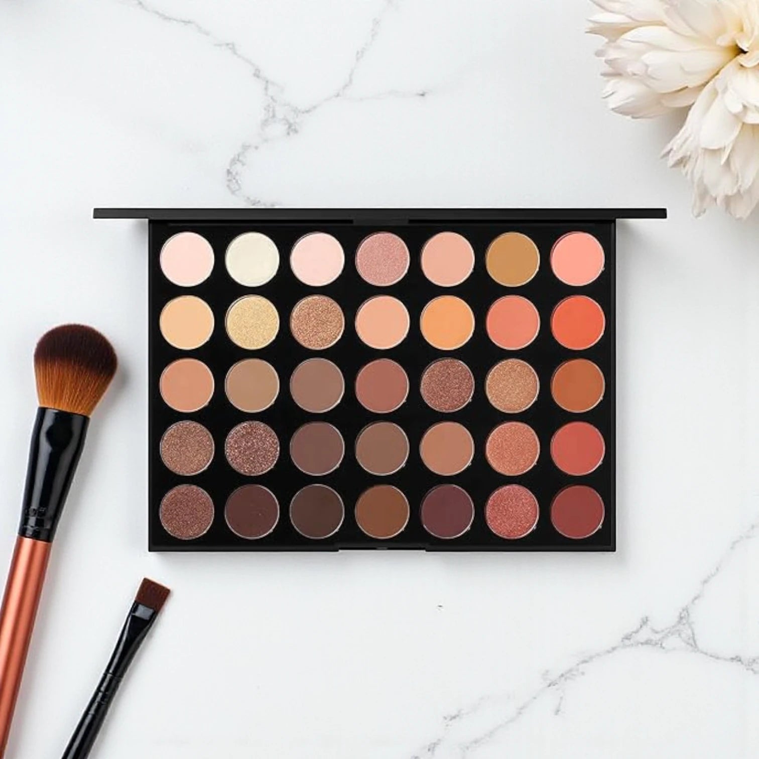 Vatenn Italy 35 Color Eyeshadow Palette (EP: 1063) – Highly Pigmented, Blendable, Long-Lasting Matte, Metallic & Glitter Shades – Professional Eye Makeup Palette - Damoo