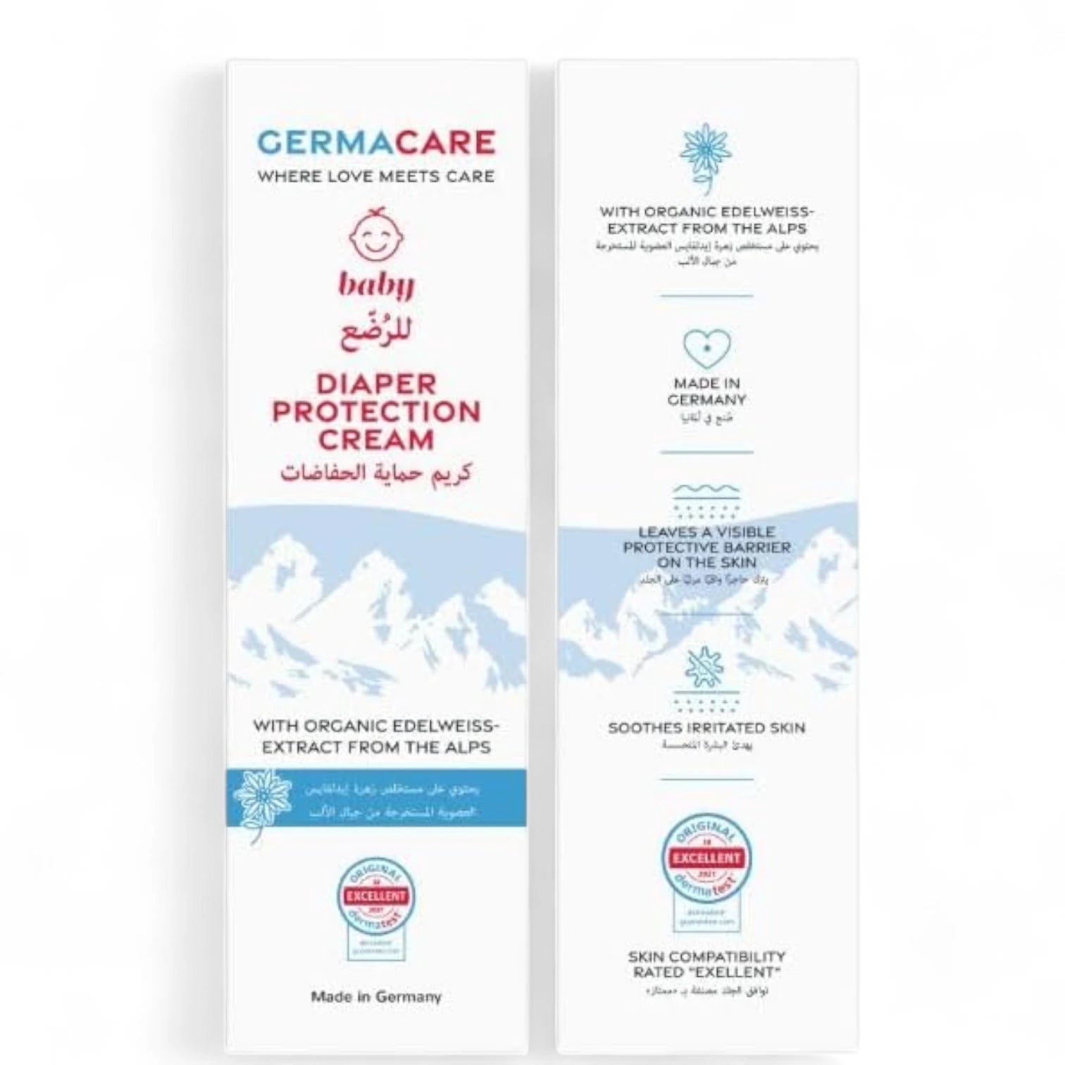 Germacare Baby Diaper Protection Cream – 2 x 75ml | With Organic Edelweiss Extract | Paraben-Free, Hypoallergenic & pH 5.5 | Natural Rash Relief & Skin Barrier - Damoo