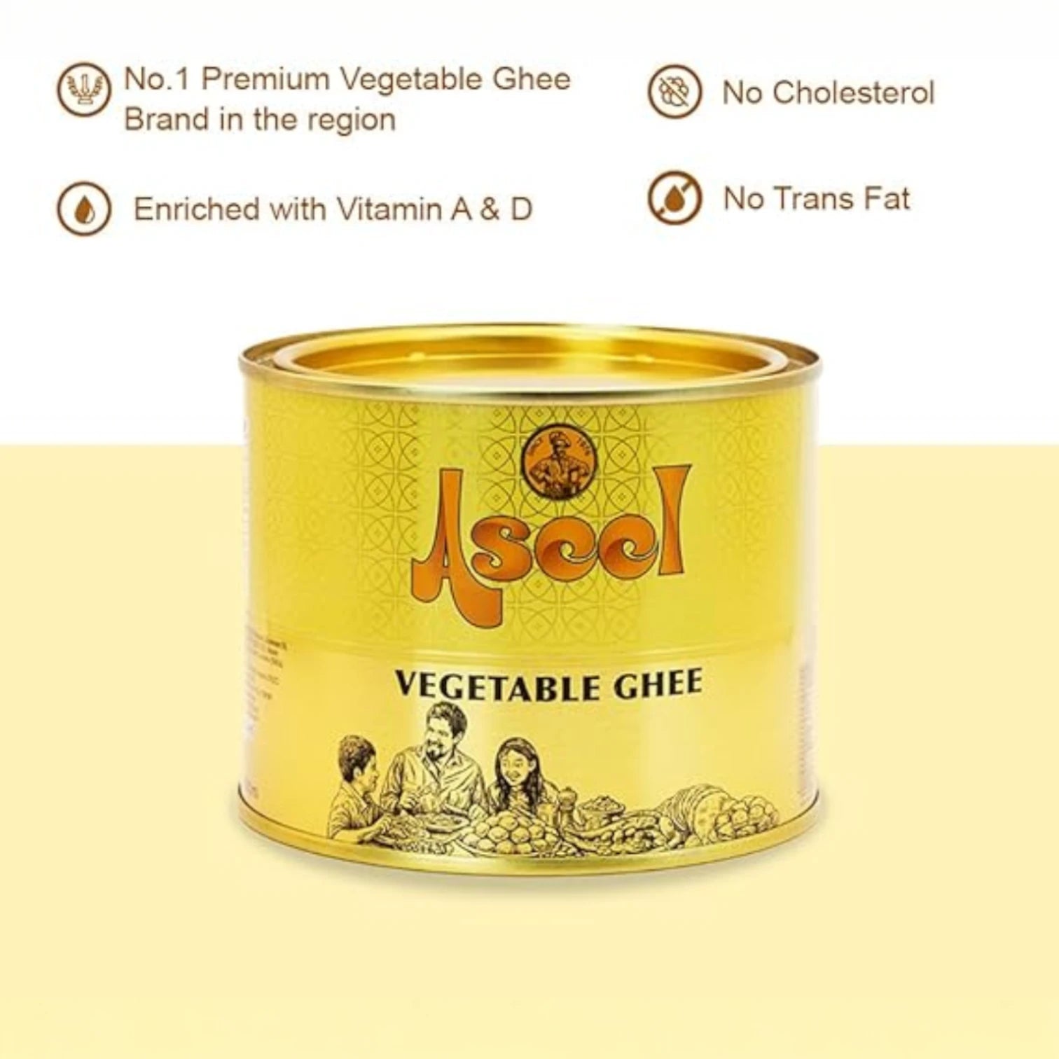 Aseel Vegetable Ghee – 500ml | Trans Fat-Free, Vitamin-Enriched, Aromatic Ghee for Everyday Cooking & Gourmet Dishes - Damoo