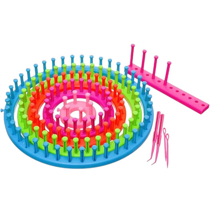Maayergy Knitting Machine with 6 Colored Yarns – Creative DIY Toy for Kids | Educational Craft Kit for Boys & Girls | Birthday & Christmas Gift for Ages 6+
