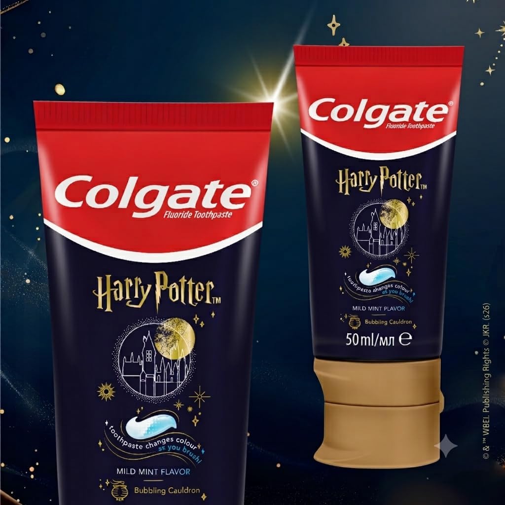 Colgate Harry Potter Mild Mint Fluoride Toothpaste 50 ml | Bubbling Cauldron | Colour-Changing Toothpaste