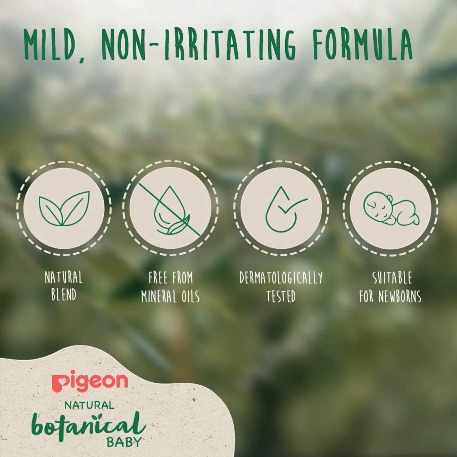 Pigeon Natural Botanical Baby Massage Oil 120ml – Hypoallergenic, Nourishing Blend with Olive, Argan & Chamomile Oils for Sensitive Baby Skin - Damoo