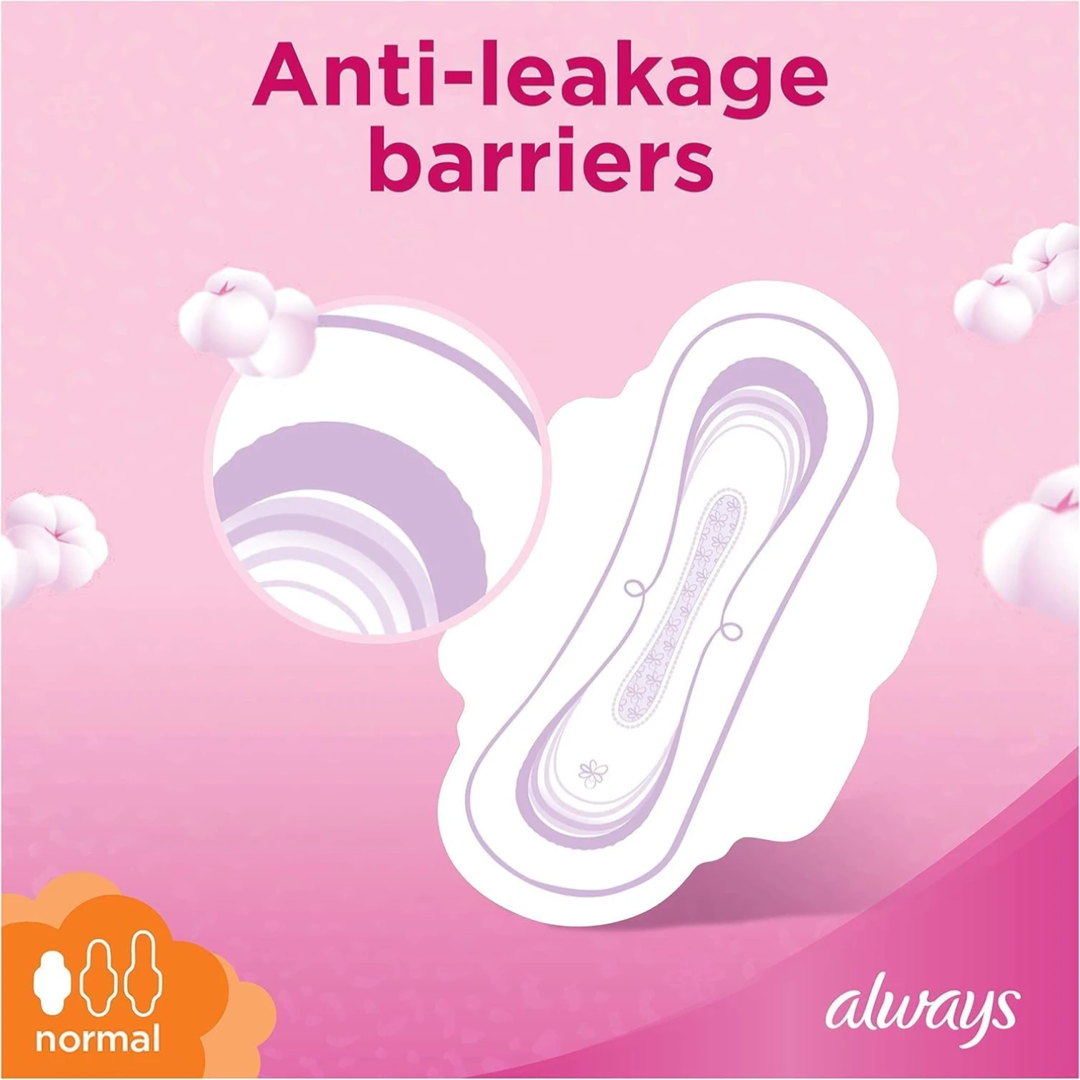 Always Ultra Thin Cottony Soft Sanitary Pads Large with Wings 10 Count – Soft Flexible Protection for Everyday Comfort - Damoo
