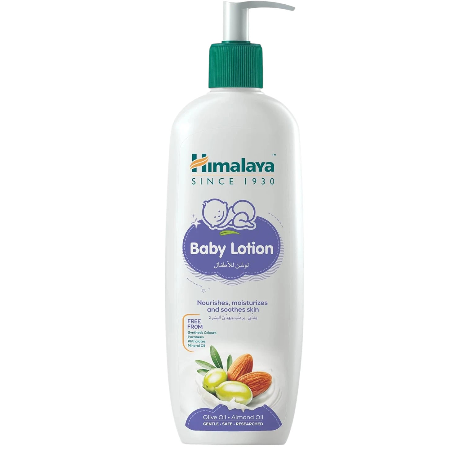Himalaya Baby Lotion 400ml – Quick-Absorbing Daily Moisturizer with Olive Oil & Almond Oil | Paraben-Free & Gentle for Delicate Skin - Damoo