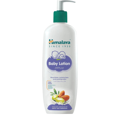 Himalaya Baby Lotion 400ml – Quick-Absorbing Daily Moisturizer with Olive Oil & Almond Oil | Paraben-Free & Gentle for Delicate Skin - Damoo
