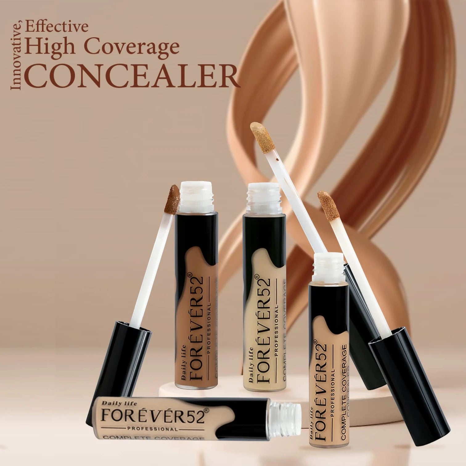 Forever52 Complete Coverage Concealer – Mocha Shade COV006, Full Coverage Luminous-Matte Finish, Lightweight Creamy Formula for Dark Circles & Blemishes - Damoo