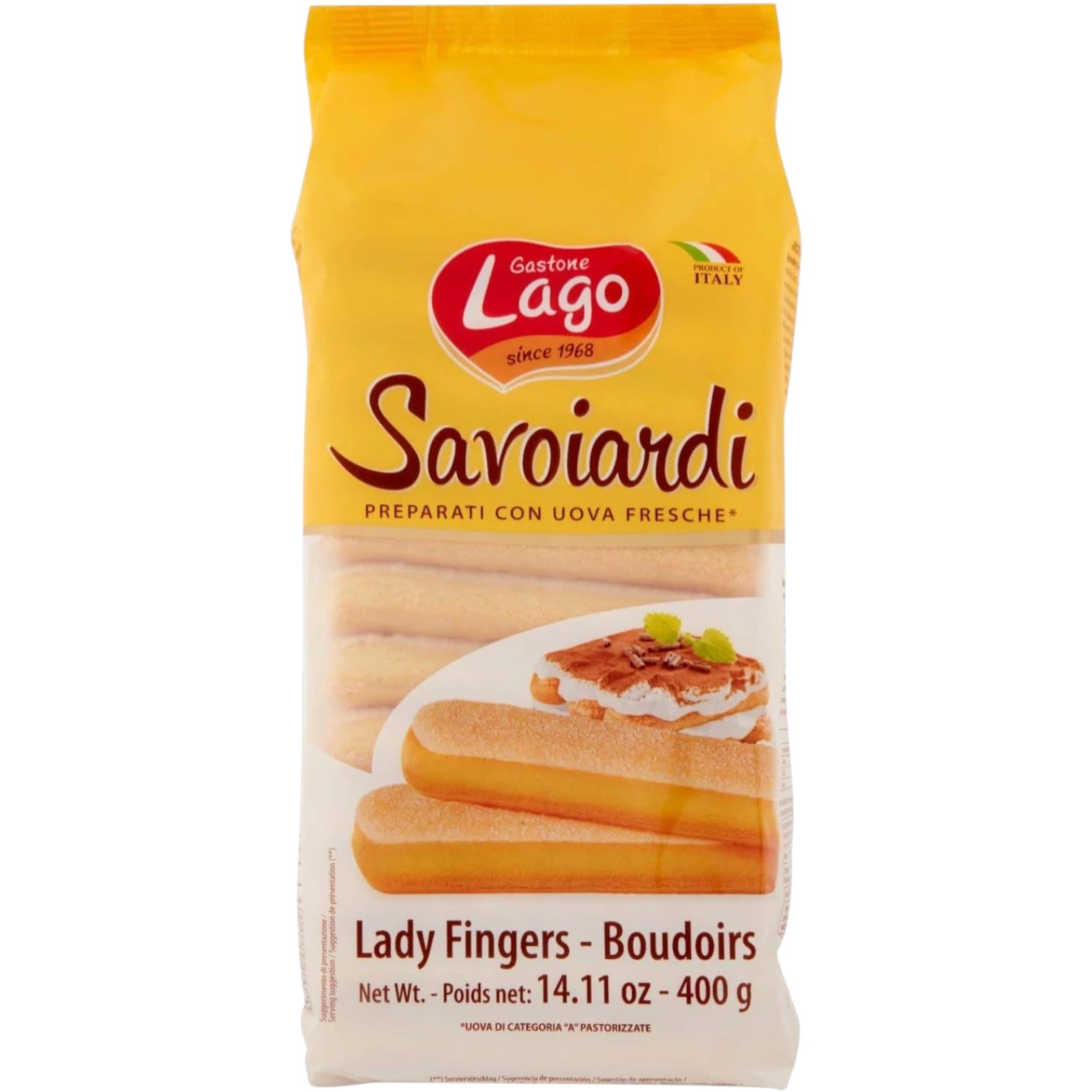 LAGO Savoiardi Lady Fingers – 400g | Authentic Italian Biscuits for Tiramisu & Desserts 🇮🇹 | Made with Fresh Eggs & Simple Ingredients - Damoo