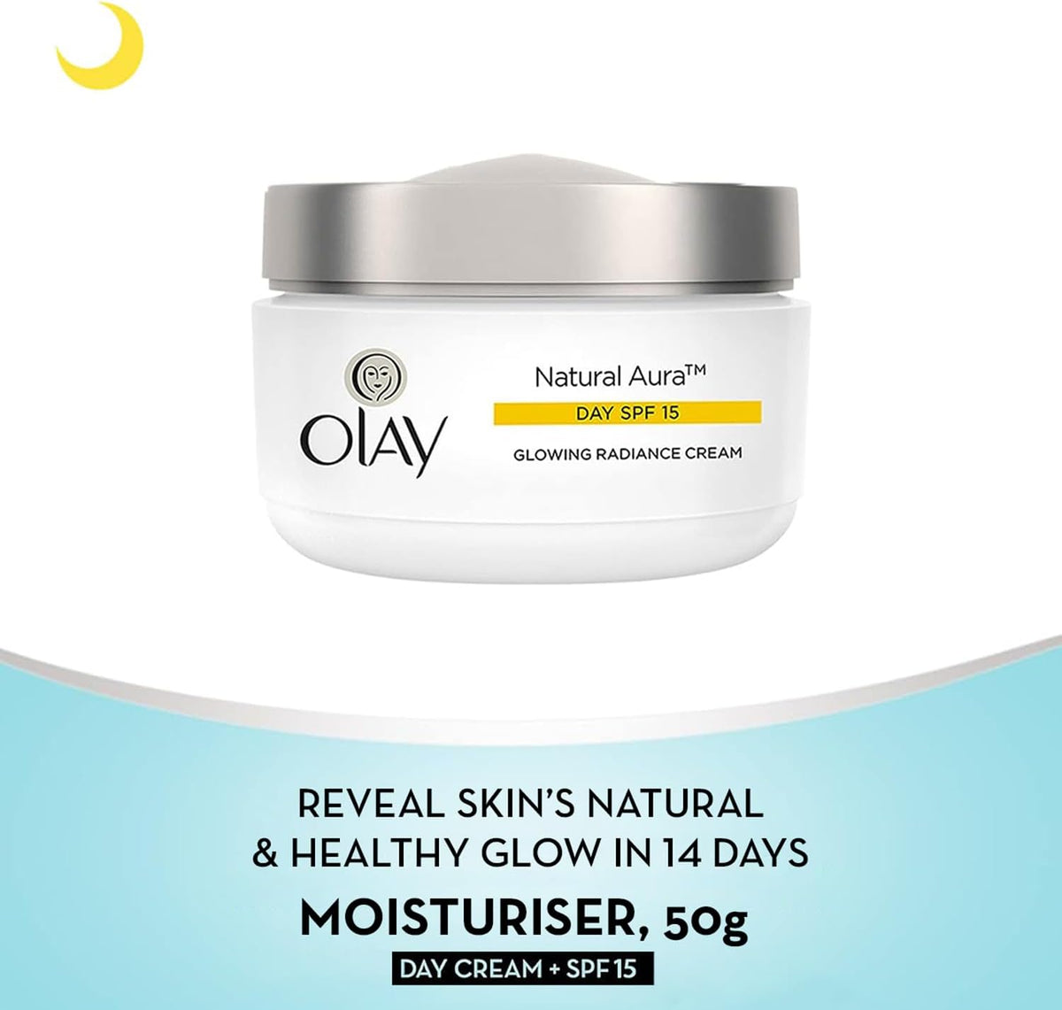 OLAY Natural Aura Morning and Night Cream 50g Pack Of 2 – Glowing Radiance Day Cream SPF 15, All-in-One Radiance Night Cream