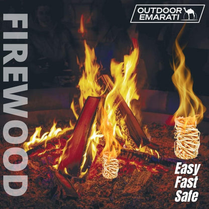 Outdoor Emarati Organic Threadwood Firelighters – 25 Natural Firestarter Sticks (300g) for BBQ, Charcoal, Firewood, Grills & Campfires