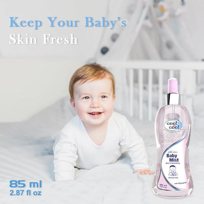 Cool & Cool Baby Mist Cologne 85ml – Alcohol-Free, Paraben-Free, Mild Baby Fragrance with Glycerin | Gentle & Refreshing Scent - Damoo
