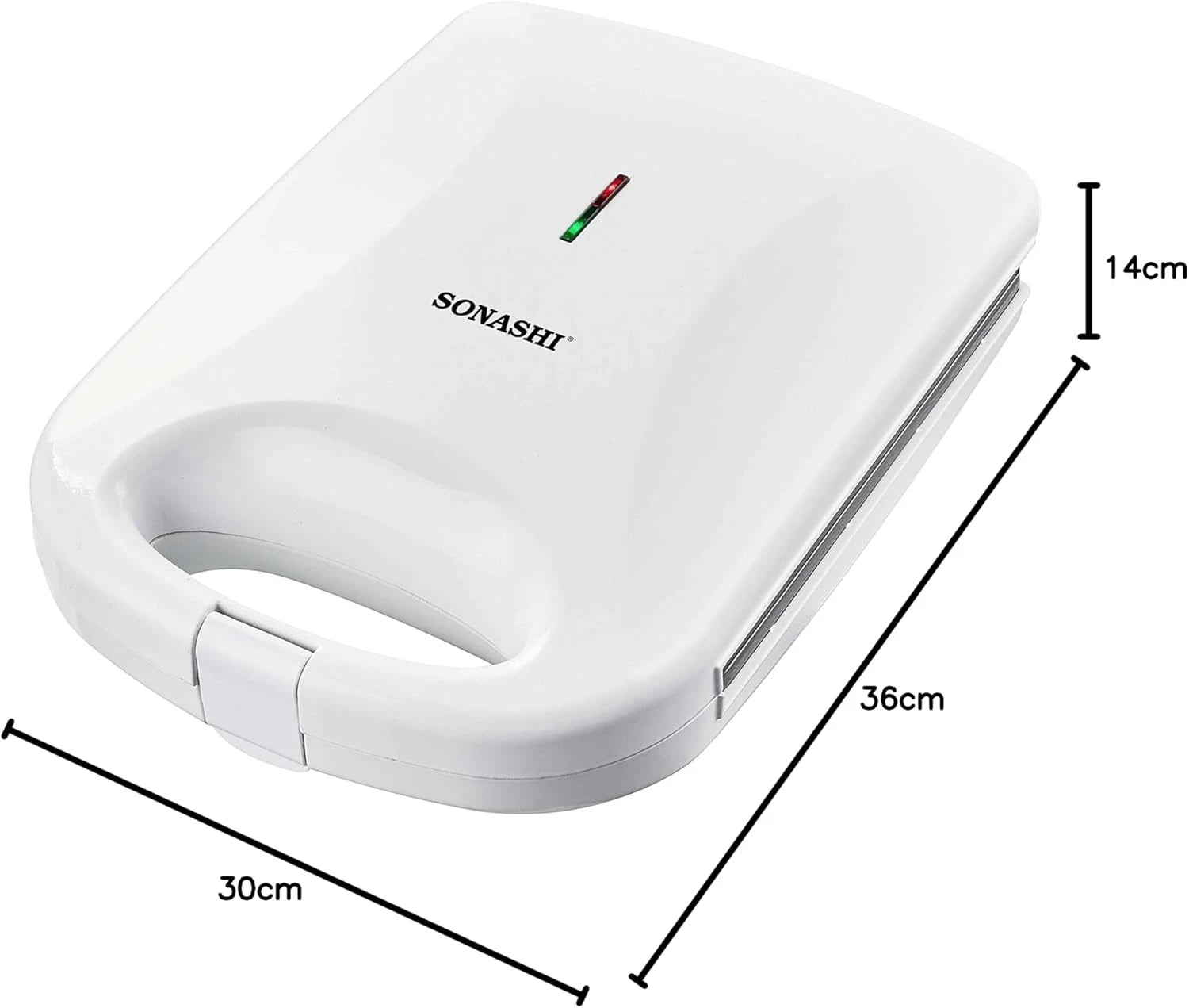 Sonashi 4-Slice Electric Sandwich Grill Maker with Non-Stick Grill Plates, Cool Touch Handle, Overheat Protection & Handle Lock System – 1400W White Panini Press for Toast, Grilled Sandwiches & Snacks SGT-842 - Damoo