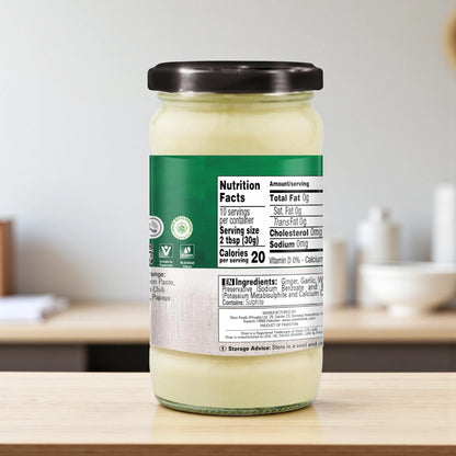 Shan Ginger Garlic Paste 310g – Freshly Ground Ginger & Garlic Blend for Cooking | Authentic Indian Flavor Base | Airtight Glass Jar, Hygienic, Vegetarian-Friendly, Long Shelf Life - Damoo