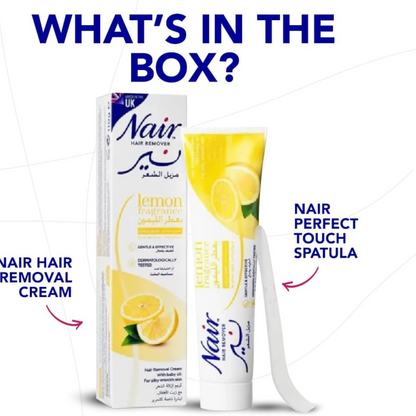 Nair Hair Removal Cream with Lemon Fragrance & Baby Oil – 110g | Long-Lasting Smooth Skin for All Skin Types | Gentle & Effective - Damoo