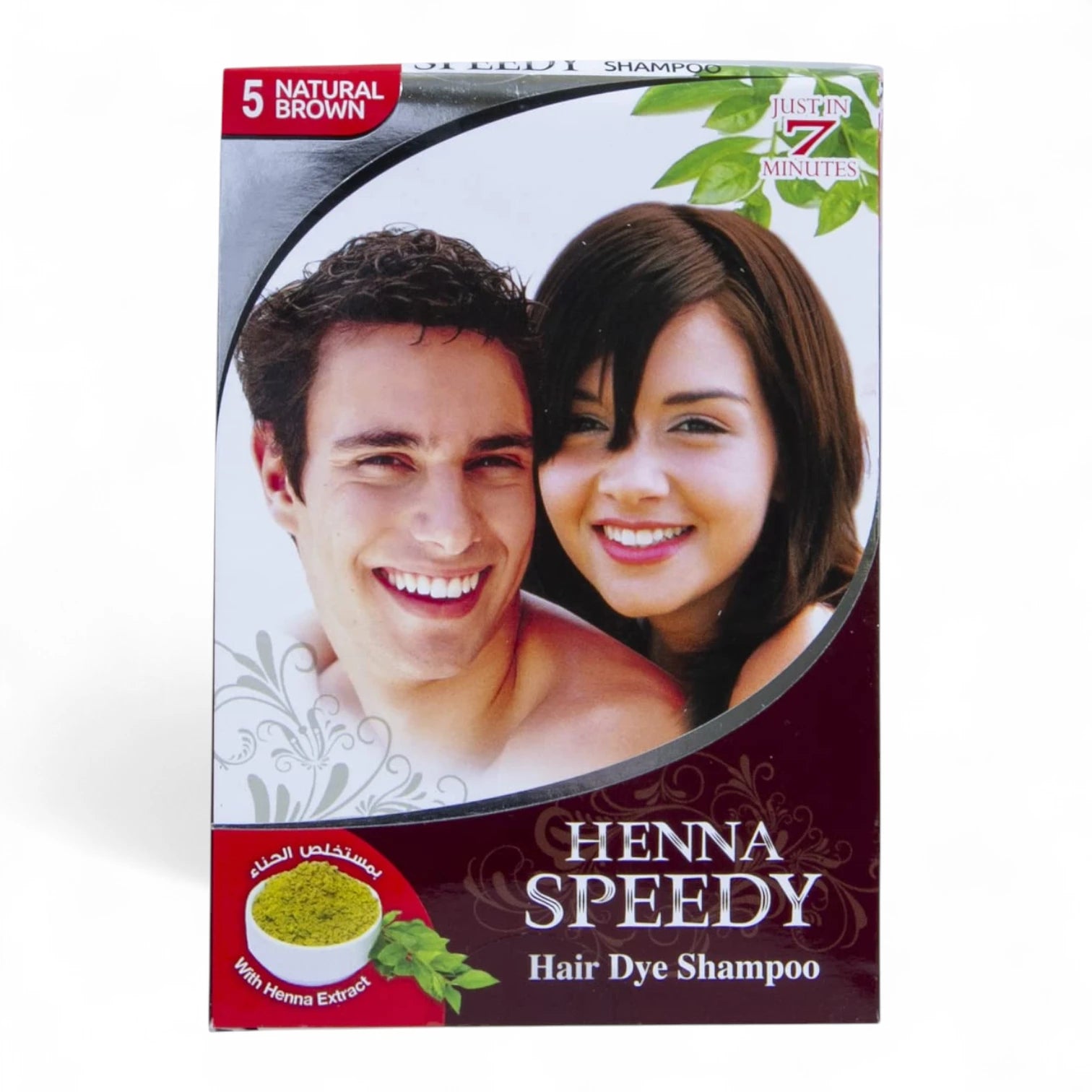 CAROTONE LIGHT & NATURAL Henna Speedy Hair Dye Shampoo – Natural Brown, 1 Bottle | Quick & Gentle Hair Coloring - Damoo