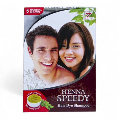 CAROTONE LIGHT & NATURAL Henna Speedy Hair Dye Shampoo – Natural Brown, 1 Bottle | Quick & Gentle Hair Coloring - Damoo